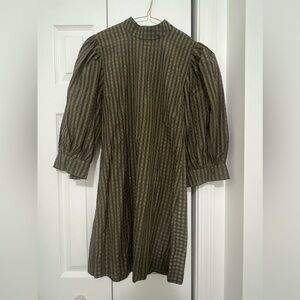 Excellent Condition- GANNI Seersucker Check Mini Dress Size40